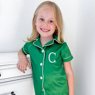 Charlie Satin Separates - Green Short Sleeve Top - Sugar Bee Clothing