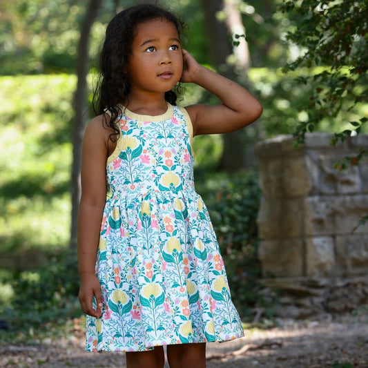 Charlene Strappy Dress - Honeyfern Garden - Sugar Bee Clothing
