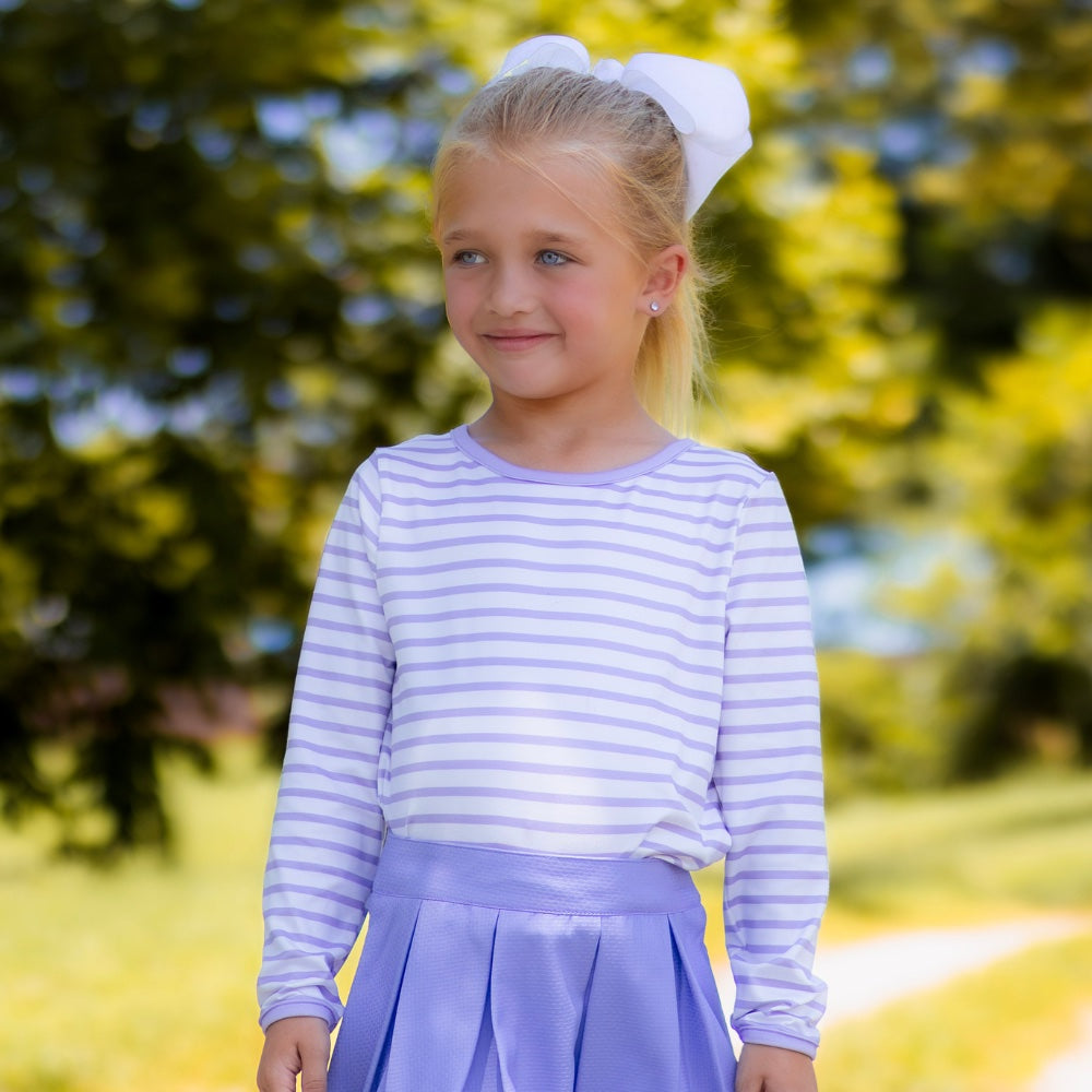 Mae LS Keyhole Tee - Lavender Lanes