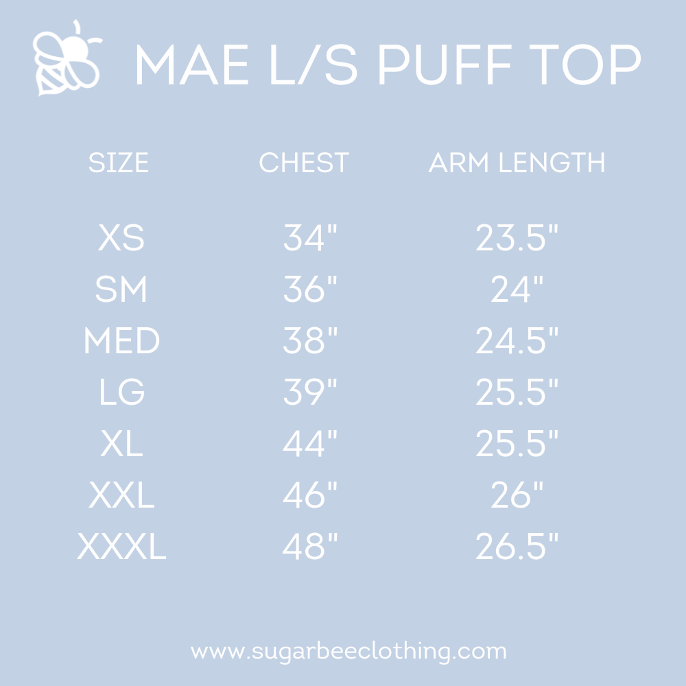 Mae L/S Puff Top - Blue Stripe