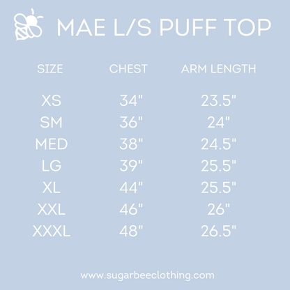 Mae L/S Puff Top - Blue Stripe