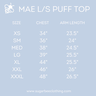 Mae L/S Puff Tee - Green Stripe - Sugar Bee Clothing