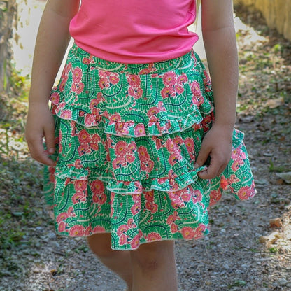 Veronica Ruffle Tier Skirt - Magnolia Moss - Sugar Bee Clothing