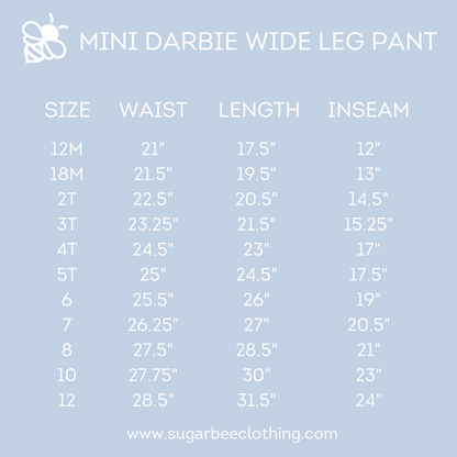 Mini Darbie Wide Leg Pant - Blue