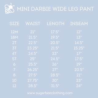 Mini Darbie Wide Leg Pant - Green - Sugar Bee Clothing