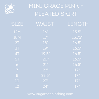 Mini Grace Pleated Skirt - Pink+