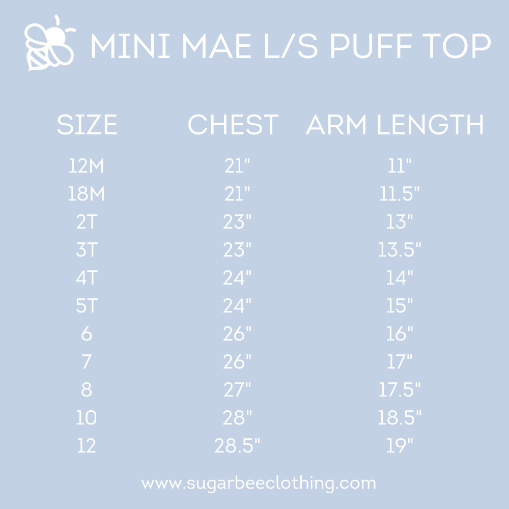 Mini Mae L/S Puff Top - Blue Stripe