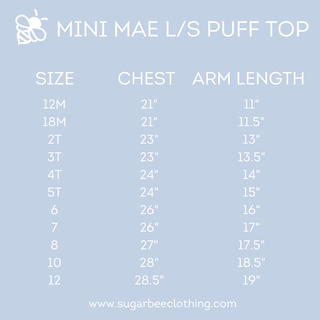 Mini Mae L/S Puff Tee - Green Stripe - Sugar Bee Clothing
