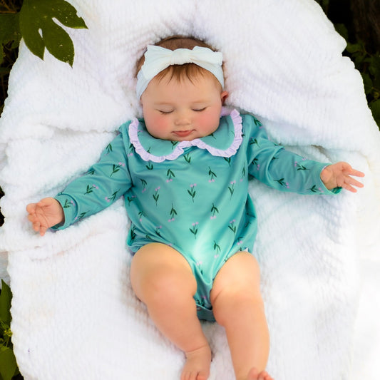 Baby Paisley Ruffle Peter Pan Bubble - Orchard Prep