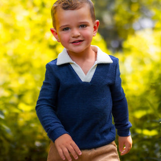 Patrick LS Clubhouse Polo - Prep School Blue - Sugar Bee Clothing