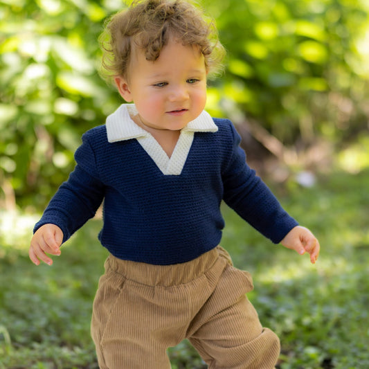 Baby Patrick LS Clubhouse Polo Bubble - Prep School Blue