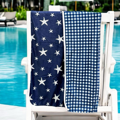 Swim Towel - Navy Starfish
