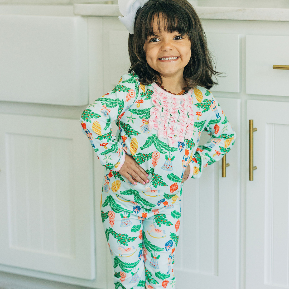 Ruffle Buttflap Pajamas - Nutcracker Holiday Lounge