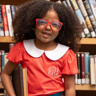 Peter Pan Puff Sleeve Tee - Red - Sugar Bee Clothing