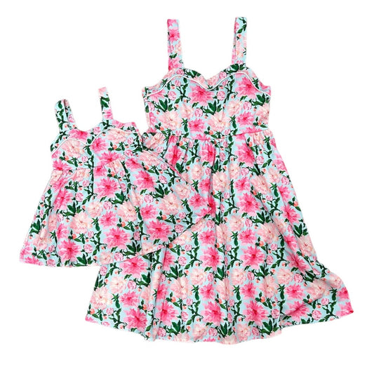 Claire Tank Dress - Pink Peonies