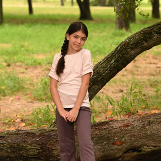 Mini Josie 3/4 Ruched Top - Pink - Sugar Bee Clothing