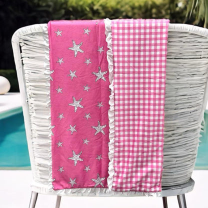 Swim Towel - Pink Starfish