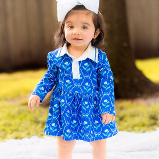 Baby Heidi LS Polo Skirt Bubble - Primrose Parade - Sugar Bee Clothing