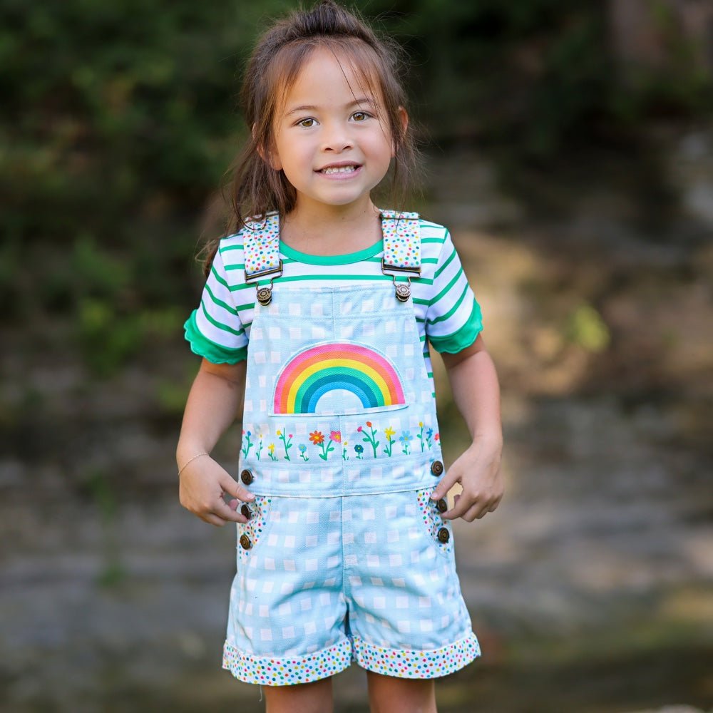 Ella Overalls - Prairie Rainbow - Sugar Bee Clothing