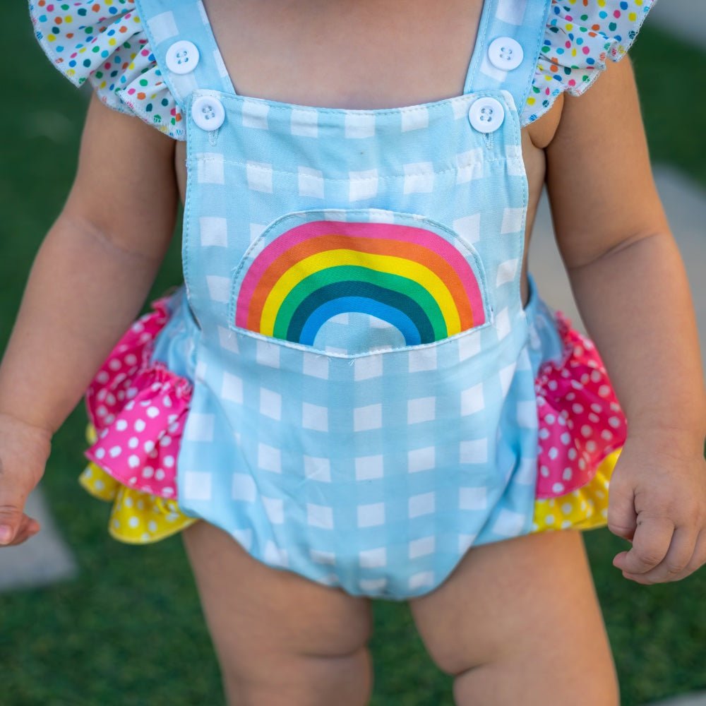 Baby Janet Ruffle Bubble - Prairie Rainbow - Sugar Bee Clothing