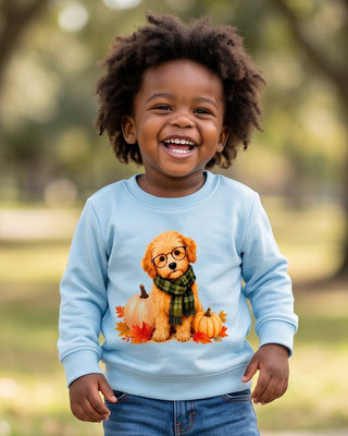 Boys Fall Puppy Lightweight Sweatshirt - Sugar Bee Clothing