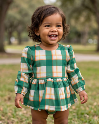 Girls Fall Plaid Skirted Bubble - Sugar Bee Clothing