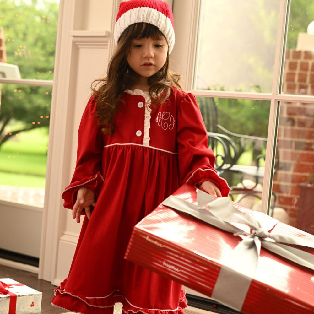 Ruffle Nightgown - Red Holiday Lounge PREORDER