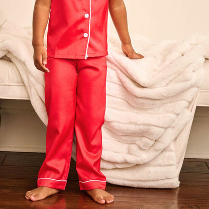 Mini Charlie Satin Separates - Red Pants