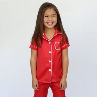 Charlie Satin Separates - Red Short Sleeve Top - Sugar Bee Clothing