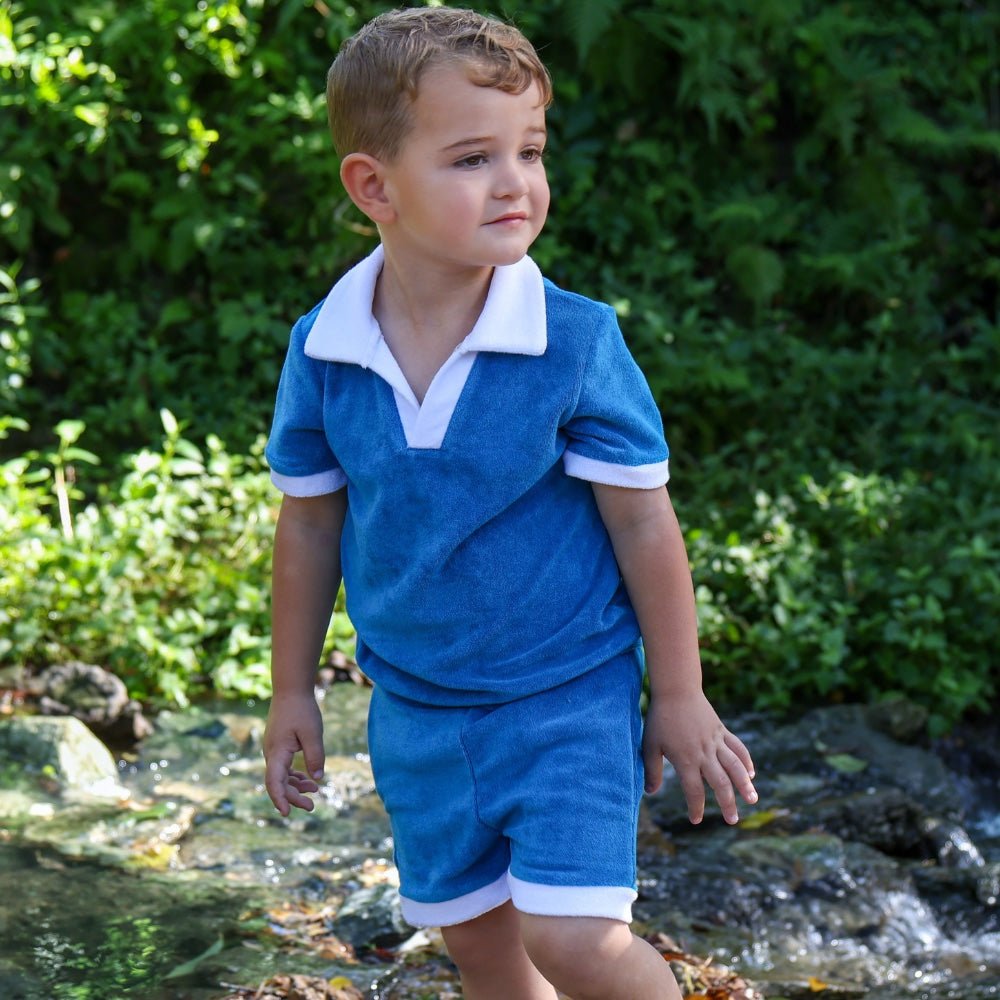 Patrick Clubhouse Polo Set - Riverbend Blue - Sugar Bee Clothing