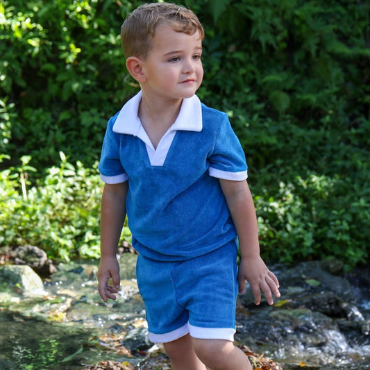 Patrick Clubhouse Polo Set - Riverbend Blue - Sugar Bee Clothing