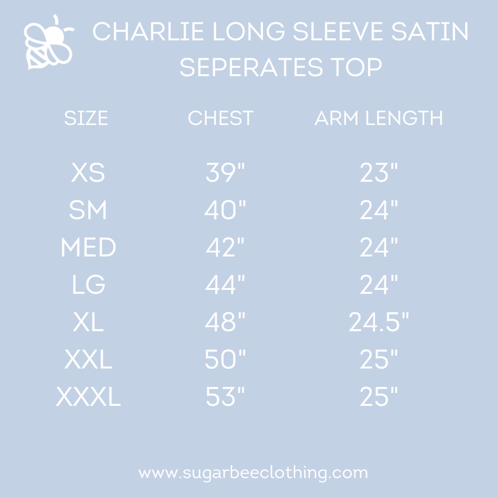 Charlie Satin Separates - Navy Long Sleeve Top