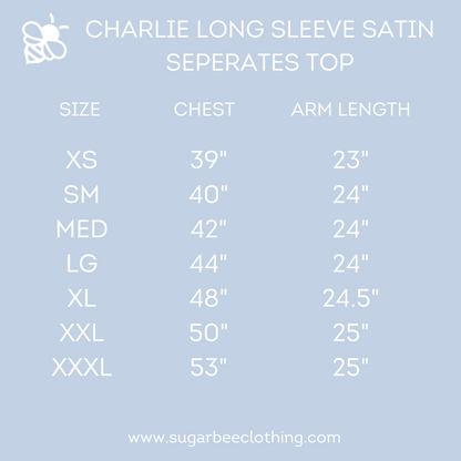 Charlie Satin Separates - Navy Long Sleeve Top