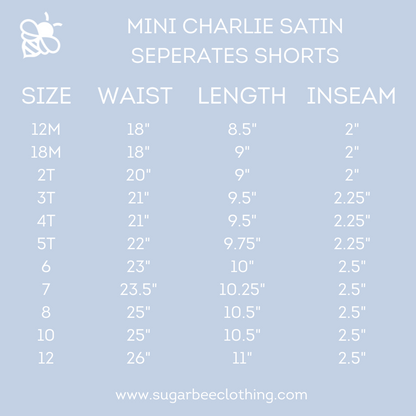 Mini Charlie Satin Separates - Navy Shorts