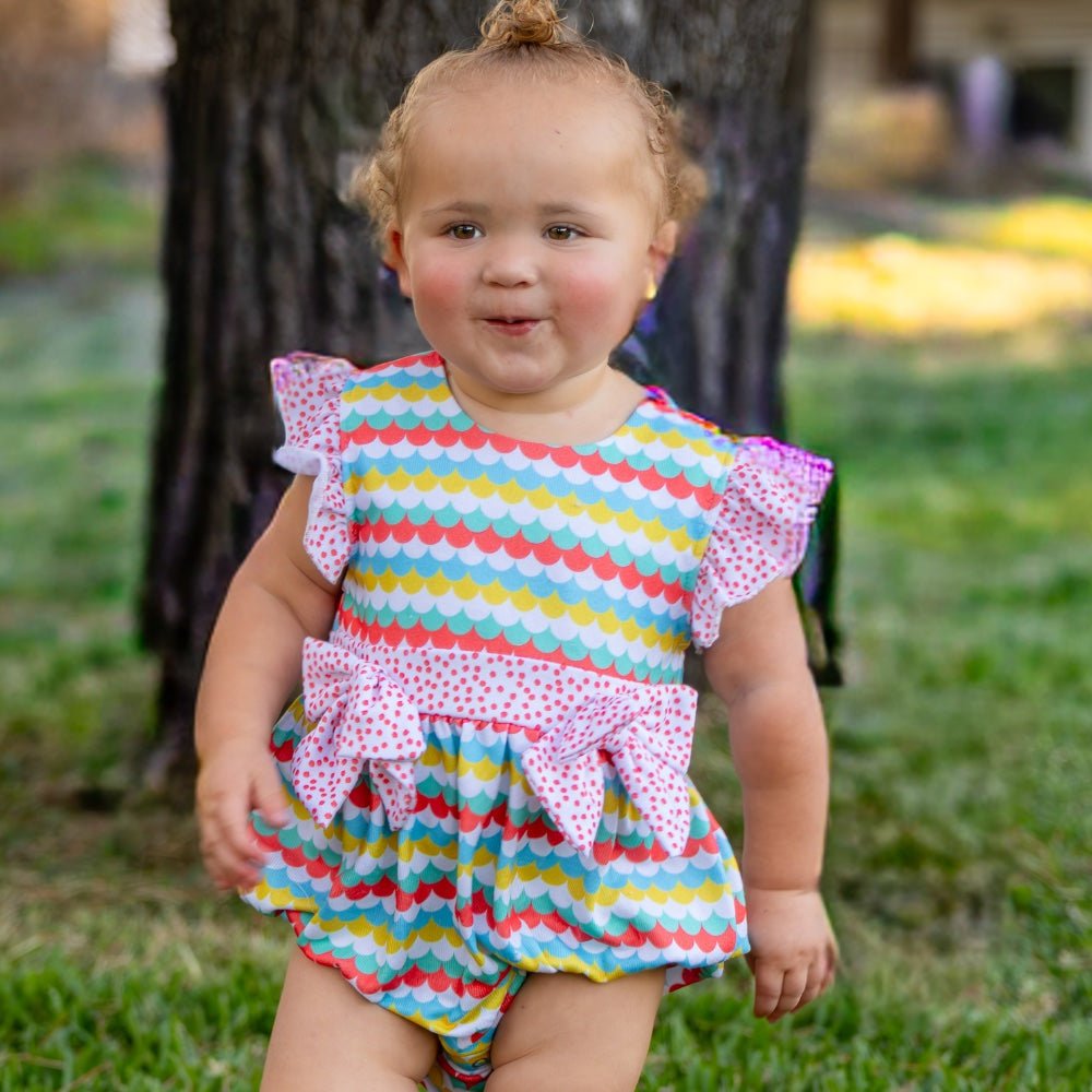 Baby Joanne Bow Bubble - Seaside Scallops - Sugar Bee Clothing