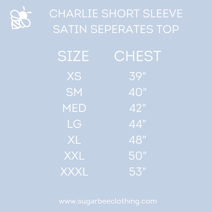 Charlie Satin Separates - Green Short Sleeve Top