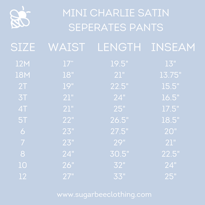 Mini Charlie Satin Separates - Green Pants