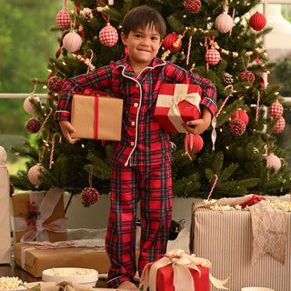 Button Down Pajamas - Tartan Holiday Lounge - Sugar Bee Clothing