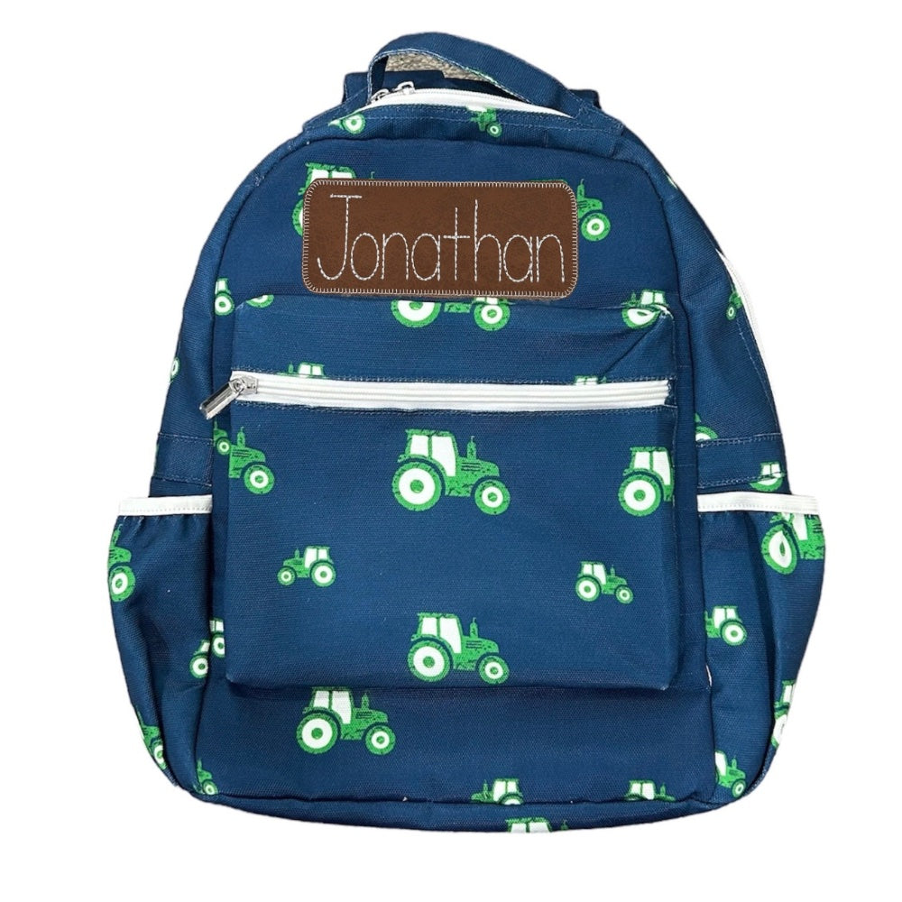 Backpack - Tractors on Navy PREORDER SHIPS JUNE