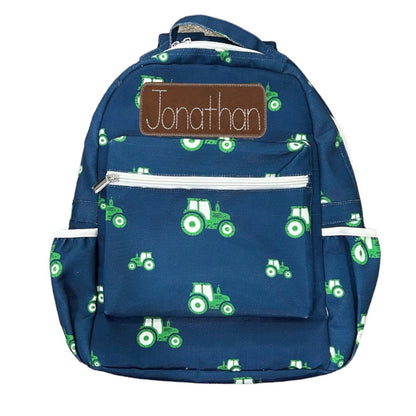 Backpack - Tractors on Navy PREORDER SHIPS JUNE