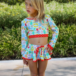 Skirt Bikini - Positano Picnic - Sugar Bee Clothing