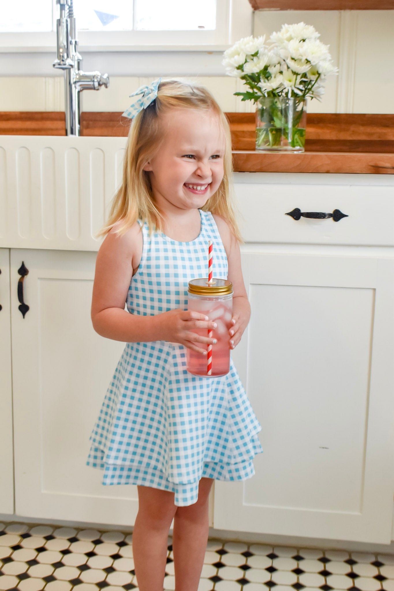 blue gingham dress toddler Toddler Girls Carter's Gingham Flutter Sleeve Dress