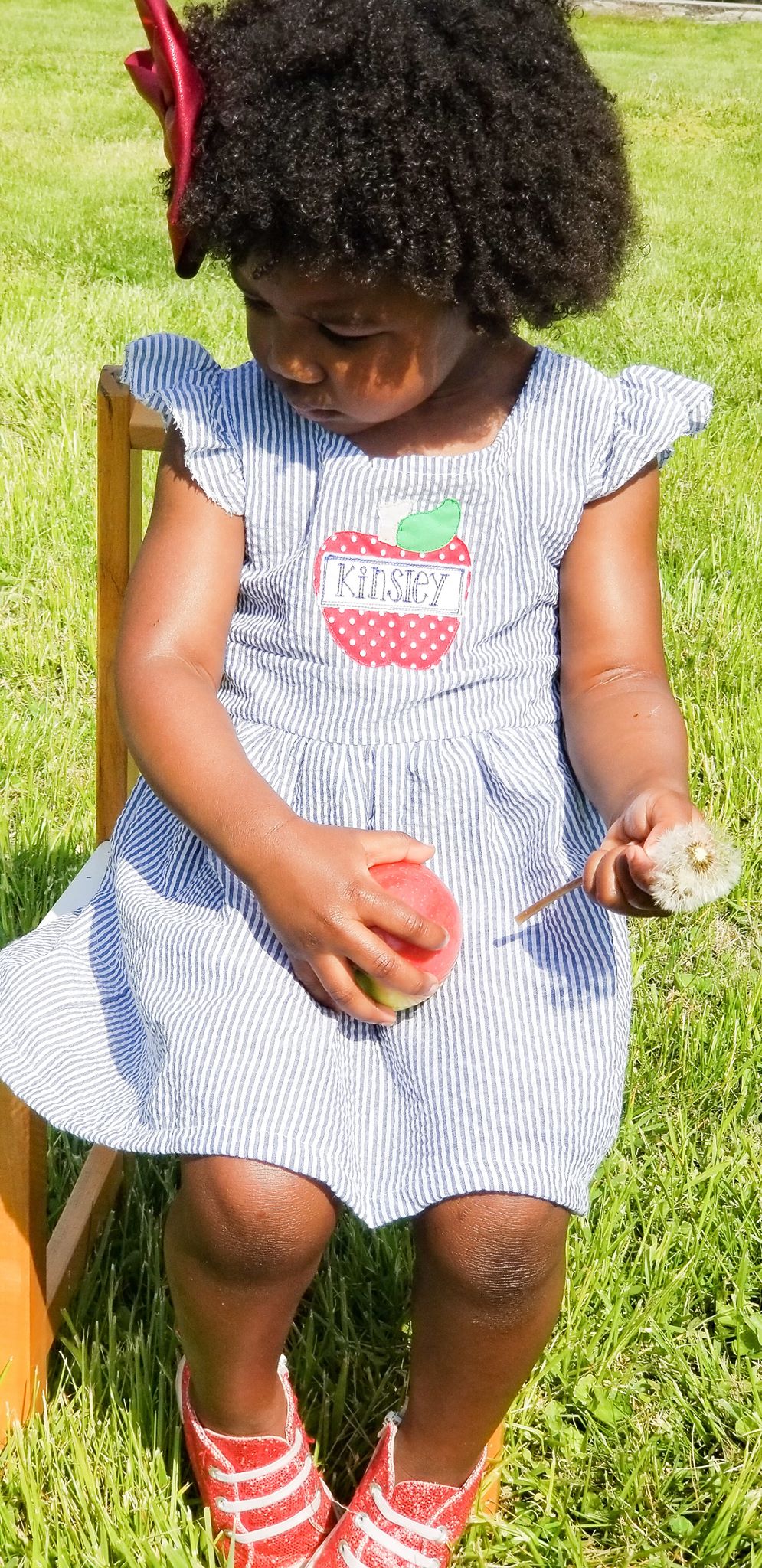 Dress with bees top on it