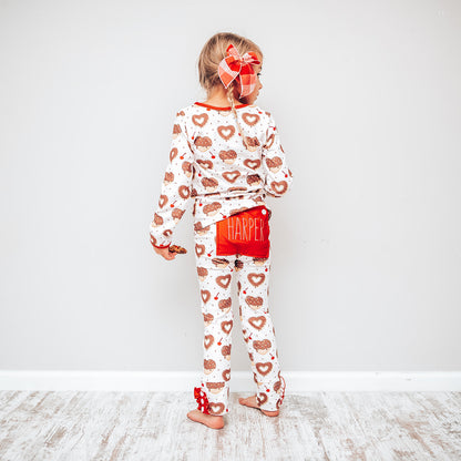Heart Donuts - Ruffle Buttflap Pajamas