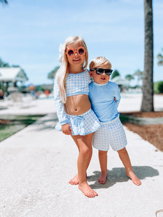 Skirt Bikini - Blue Gingham - Sugar Bee Clothing