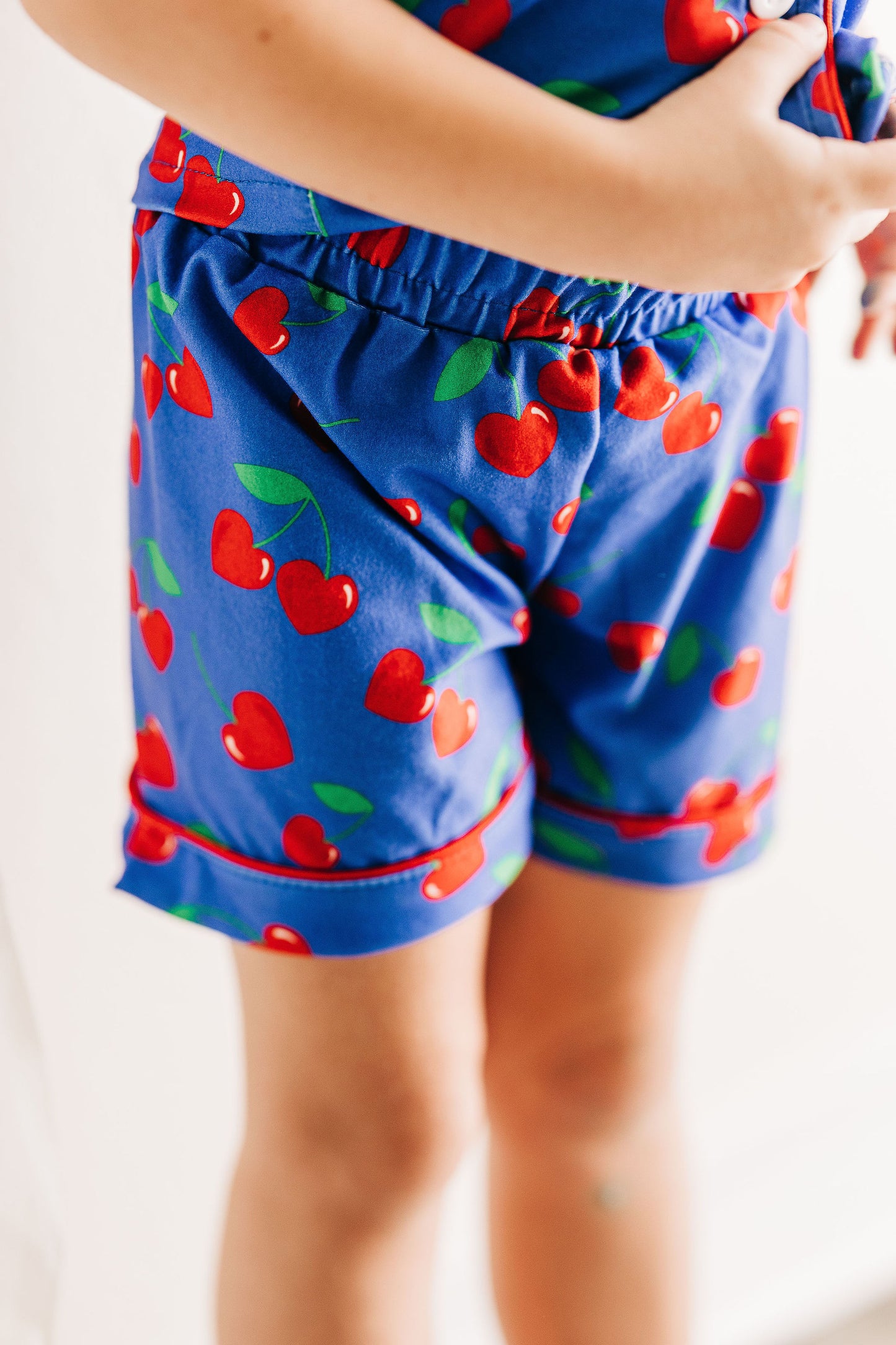Button Down Pajamas - Bright Cherries
