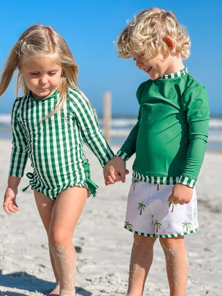 Rashguard - Green Gingham - Sugar Bee Clothing