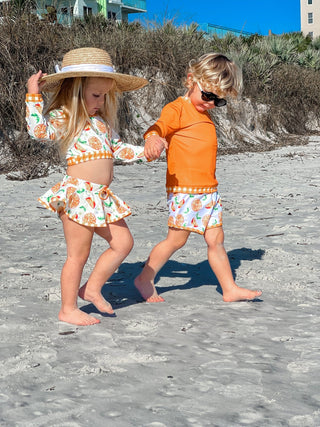 Swim Shorts - Oranges - Sugar Bee Clothing