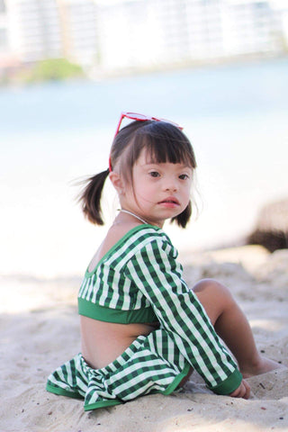 Skirt Bikini - Green Gingham - Sugar Bee Clothing
