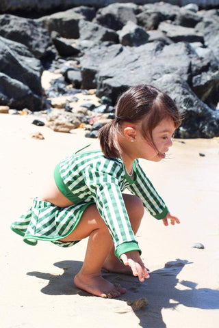 Skirt Bikini - Green Gingham - Sugar Bee Clothing